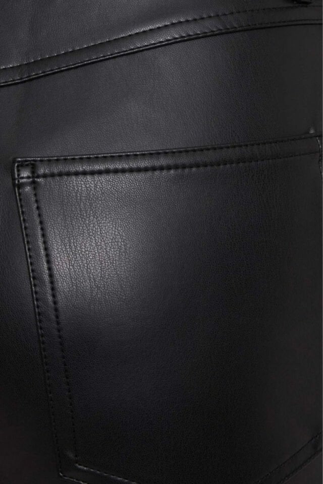 Guess Suni Deri Pantolon Siyah