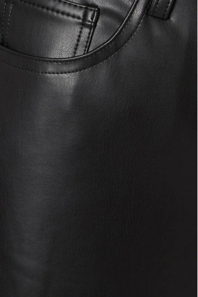 Guess Suni Deri Pantolon Siyah