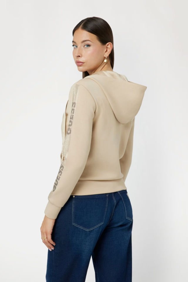 Guess Kapüşonlu Scuba Sweatshirt Bej