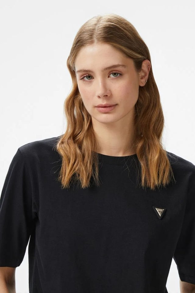 Guess Cotton T-shirt With Logo Siyah