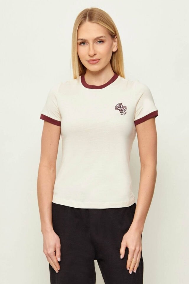 Guess Greta Kadın Aktif Slim Fit Bisiklet Yaka Tişört