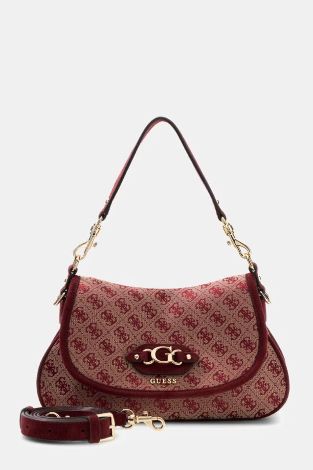 Guess Samantha Logo Omuz Çantası Kırmızı