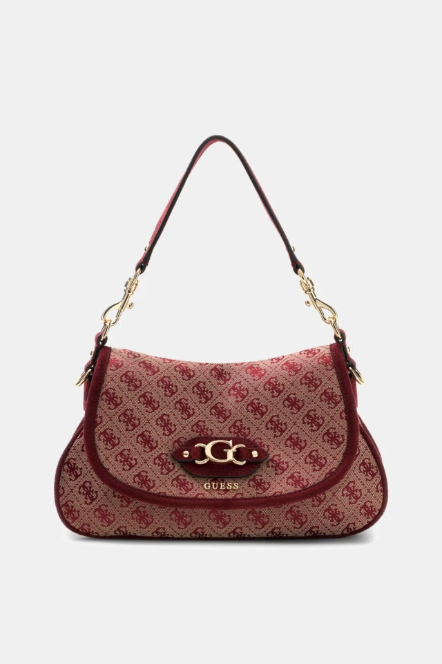 Guess Samantha Logo Omuz Çantası Kırmızı
