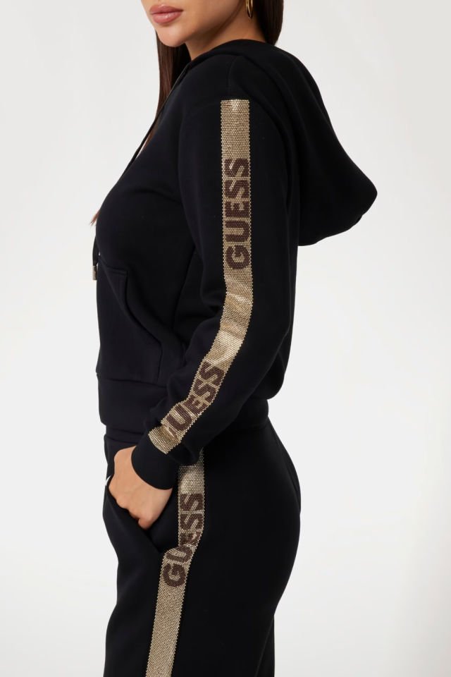 Guess Kapüşonlu Scuba Sweatshirt Siyah