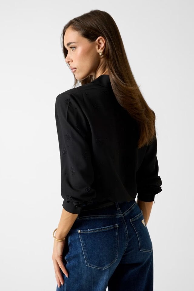 Guess 4G Logolu Tişört Siyah