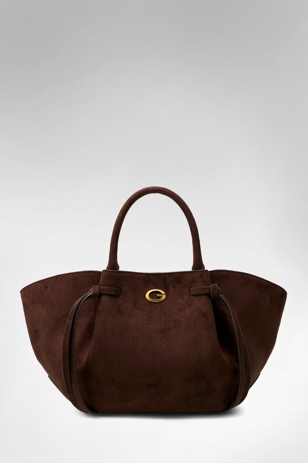 Guess Allegra Süet El Çantası Koyu Kahverengi