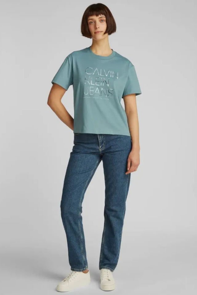 Calvin Klein Yazılı Tişört Mavi