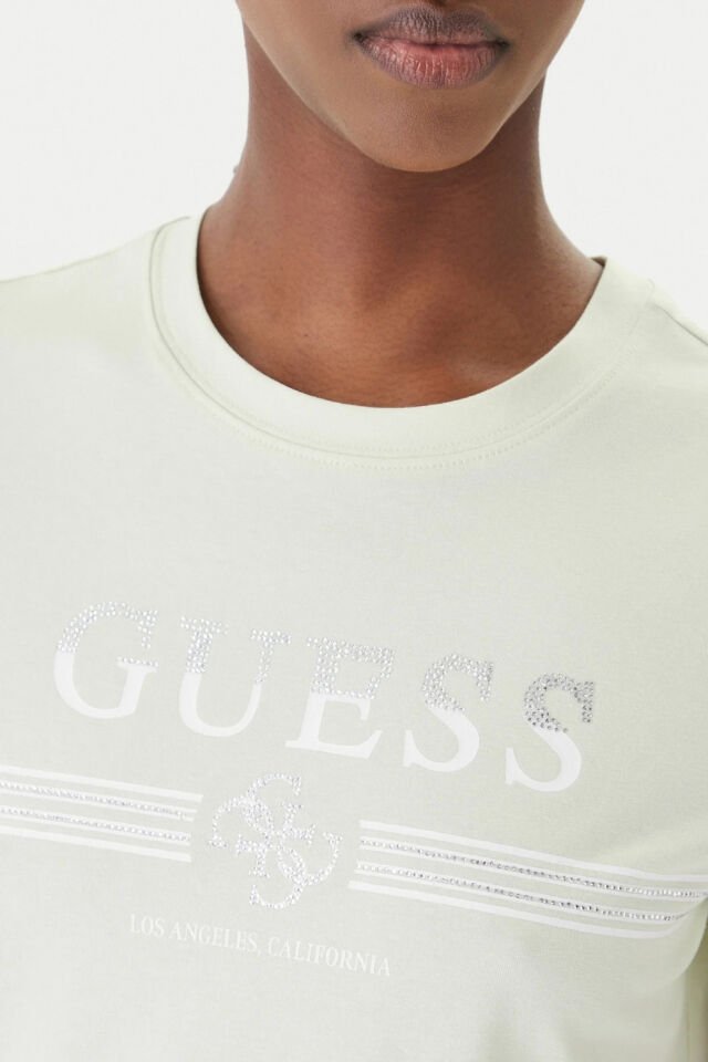 Guess Tişört Yeşil Normal Kesim Mint Yeşili