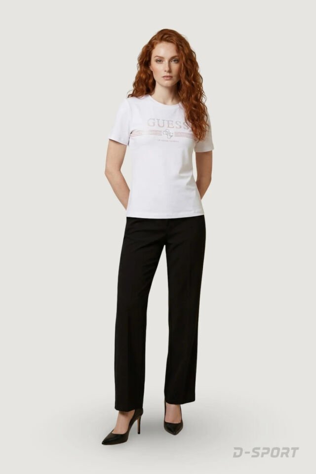 Guess Tişört Yeşil Normal Kesim Beyaz