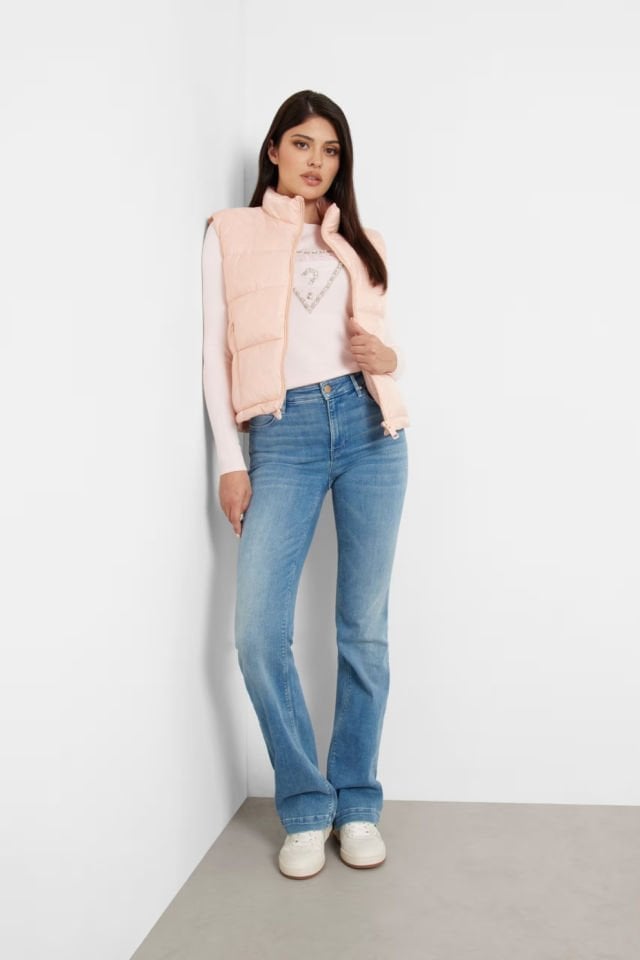 Guess 4g Logolu Şişme Yelek Pembe