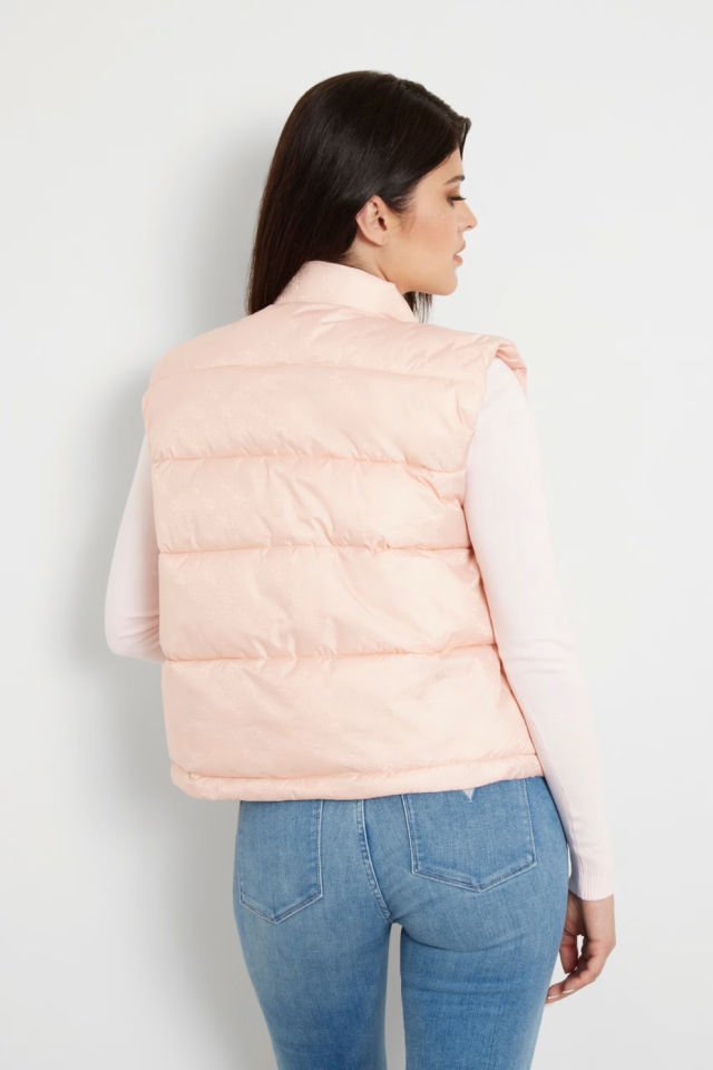 Guess 4g Logolu Şişme Yelek Pembe