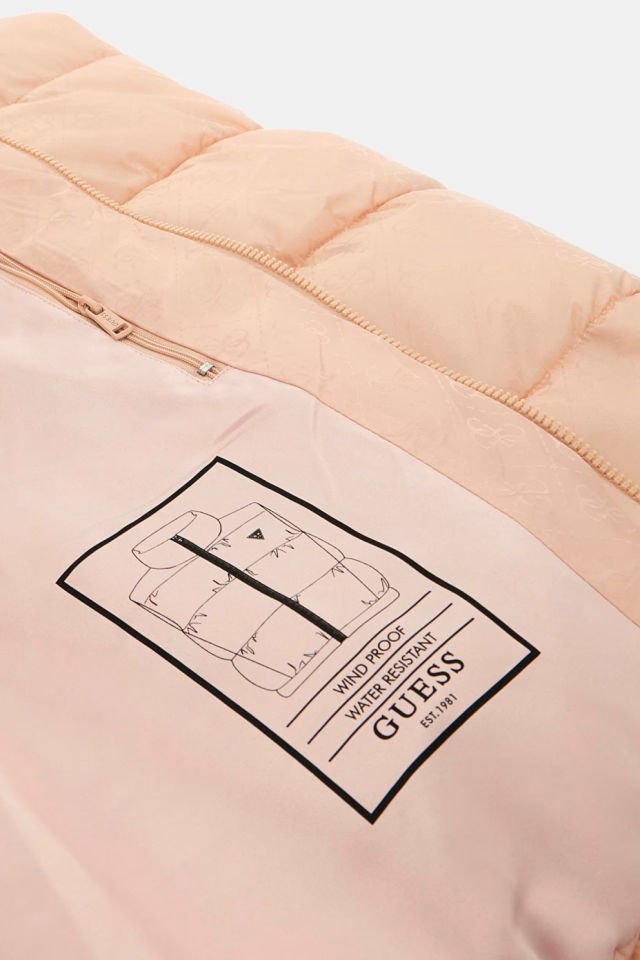 Guess 4g Logolu Şişme Yelek Pembe