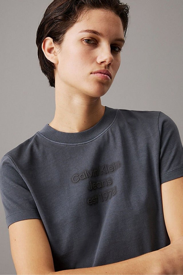 Calvin Klein Washed Puff Print T-shirt Gri L