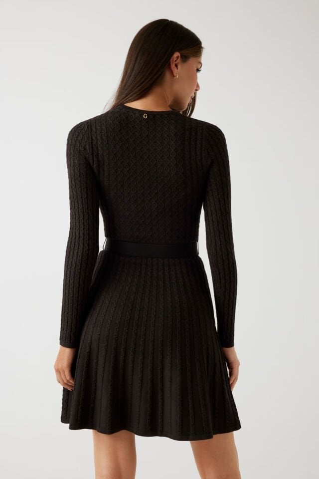 Guess Örgü Kazak Elbise Koyu Kahverengi