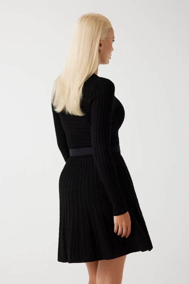 Guess Örgü Kazak Elbise Siyah