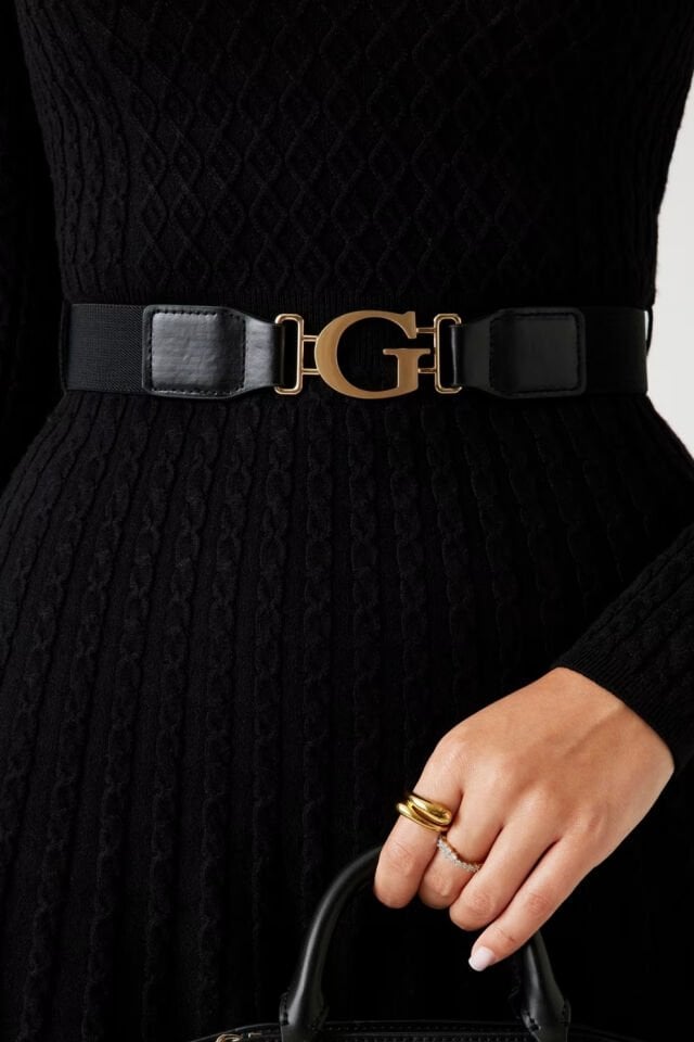 Guess Örgü Kazak Elbise Siyah