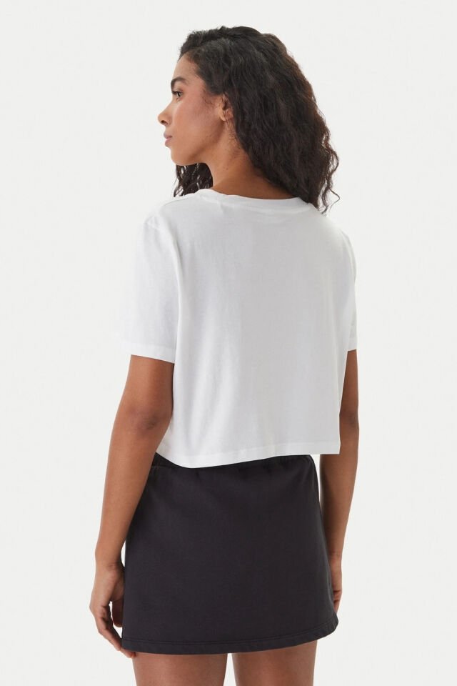 Guess T-Shirt Biały Regular Fit Beyaz