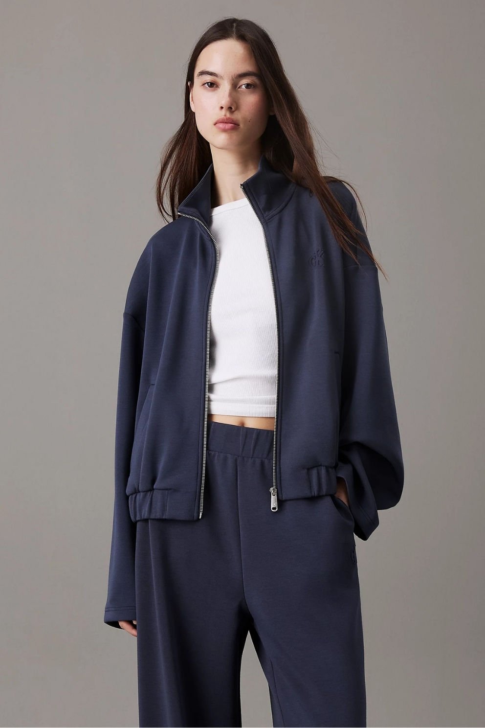 Calvin Klein Ağır Jersey Fermuarlı Ceket