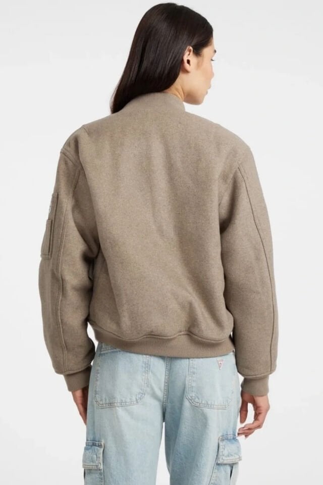 Guess Jeans Kadın Yün Karışımlı Bomber Ceket