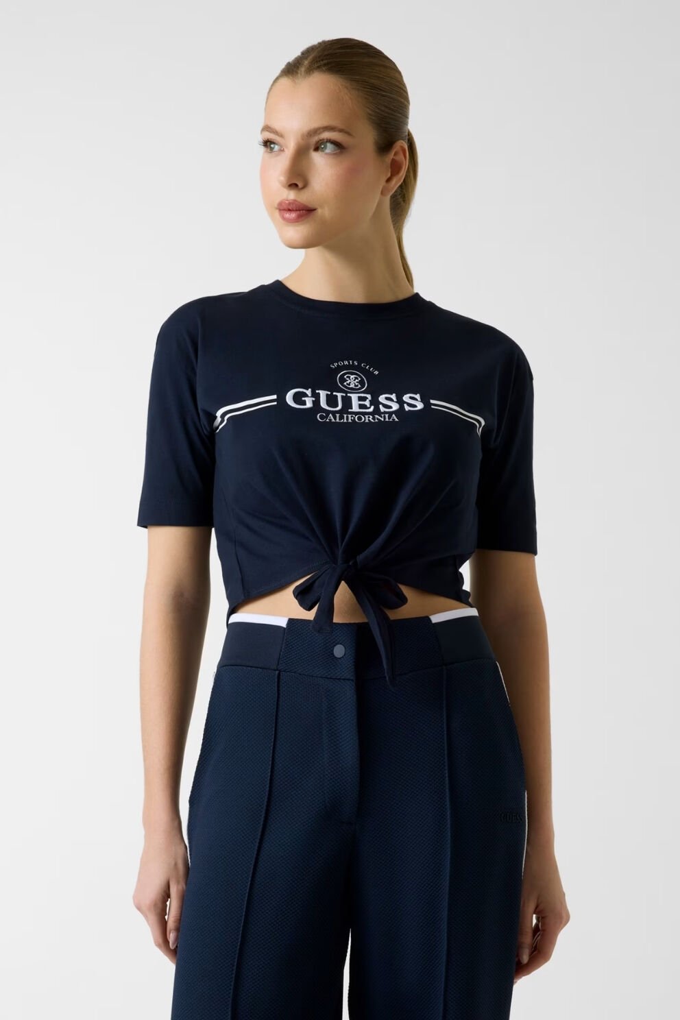 Guess Boxy Logo Tişörtü Lacivert