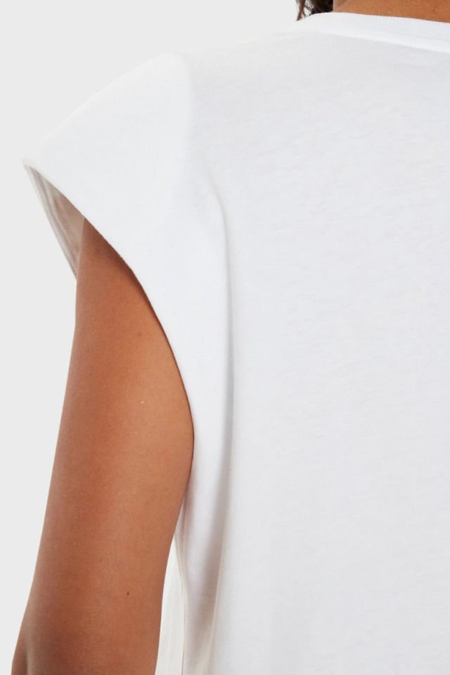 Guess Önü Taşlı Logolu T-Shirt Beyaz