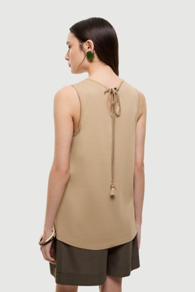 Roman Şal Desenli Embrode Nakışlı T-shirt Kahve