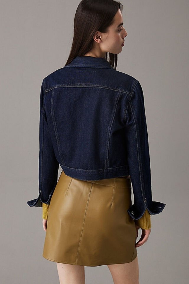 Calvin Klein Kadın Cropped 90's Denim Ceket Lacivert