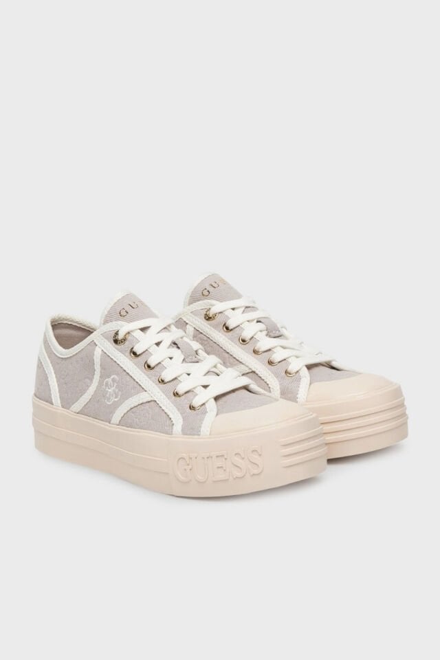 Guess Issah Logolu Bağcıklı Sneaker Bayan Ayakkabı Gri