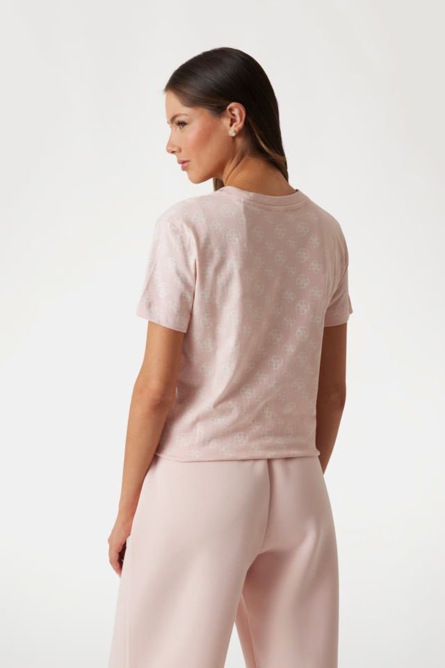 Guess Tamamı 4g Logolu T-shirt Pembe