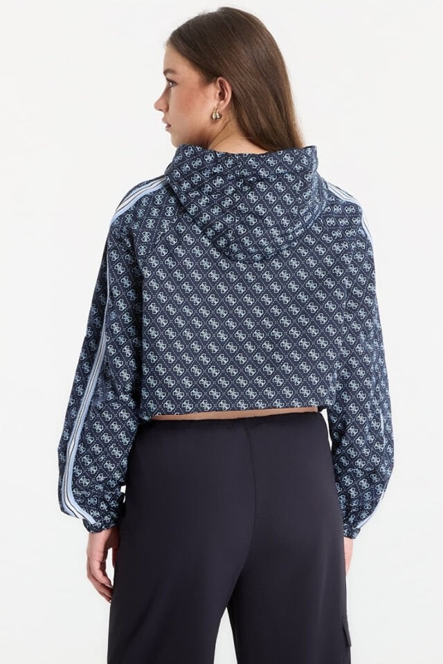 Guess Nikla 4G Tam Fermuarlı Kapüşonlu Ceket