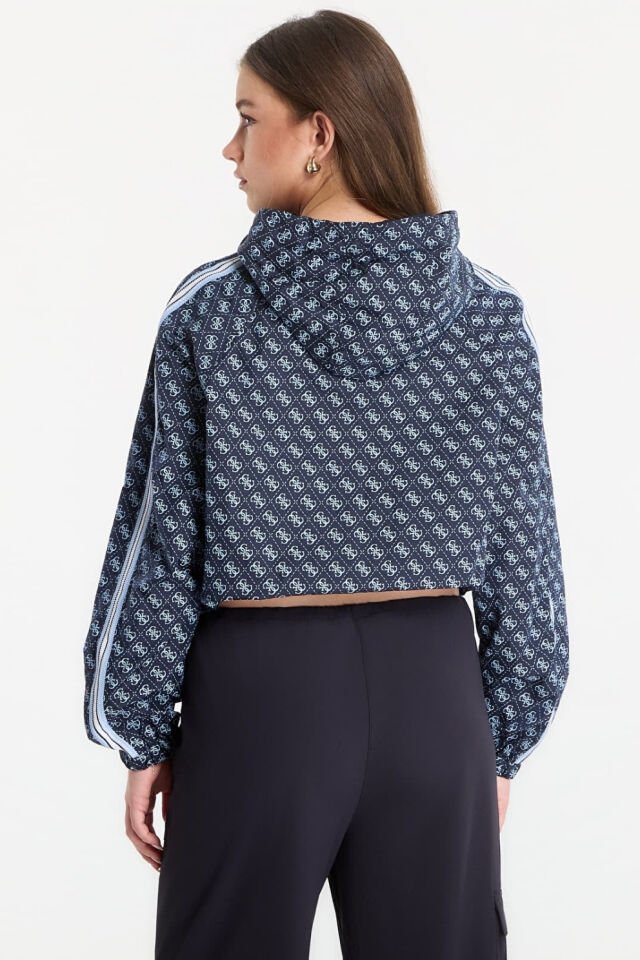 Guess Nikla 4G Tam Fermuarlı Kapüşonlu Ceket