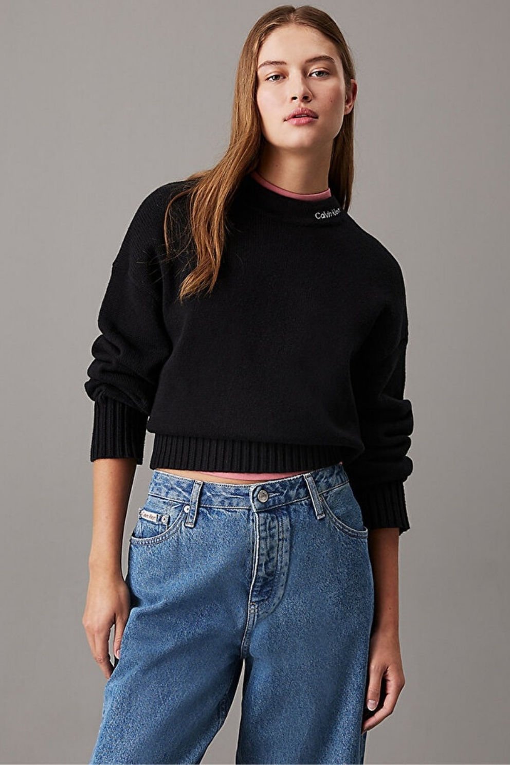 Calvin Klein Logo Embro Kazak Siyah
