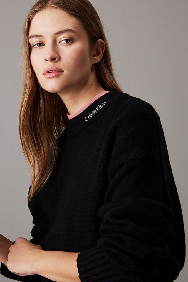 Calvin Klein Logo Embro Kazak Siyah