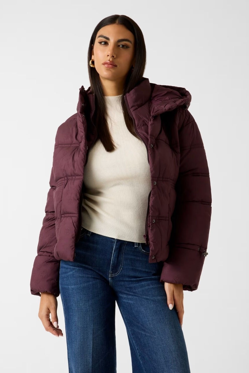 Guess Kapüşonlu Şişme Mont