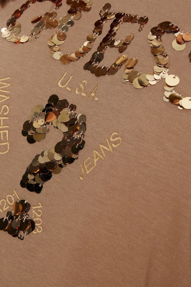 Guess Payetli Önü Logolu T-shirt