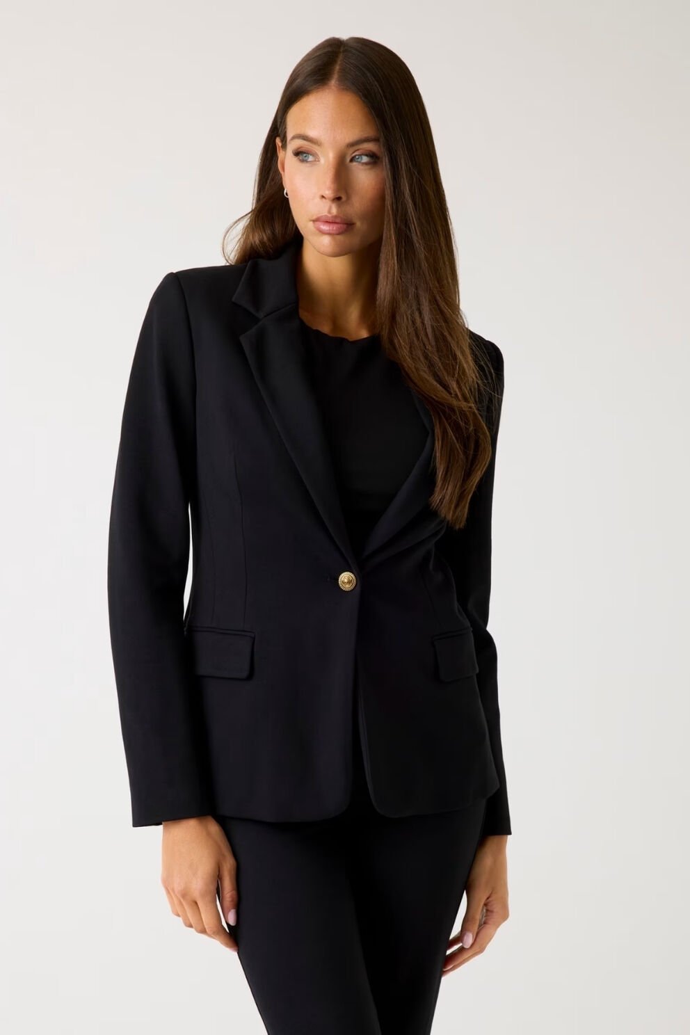 Guess Tek Düğmeli Blazer Siyah