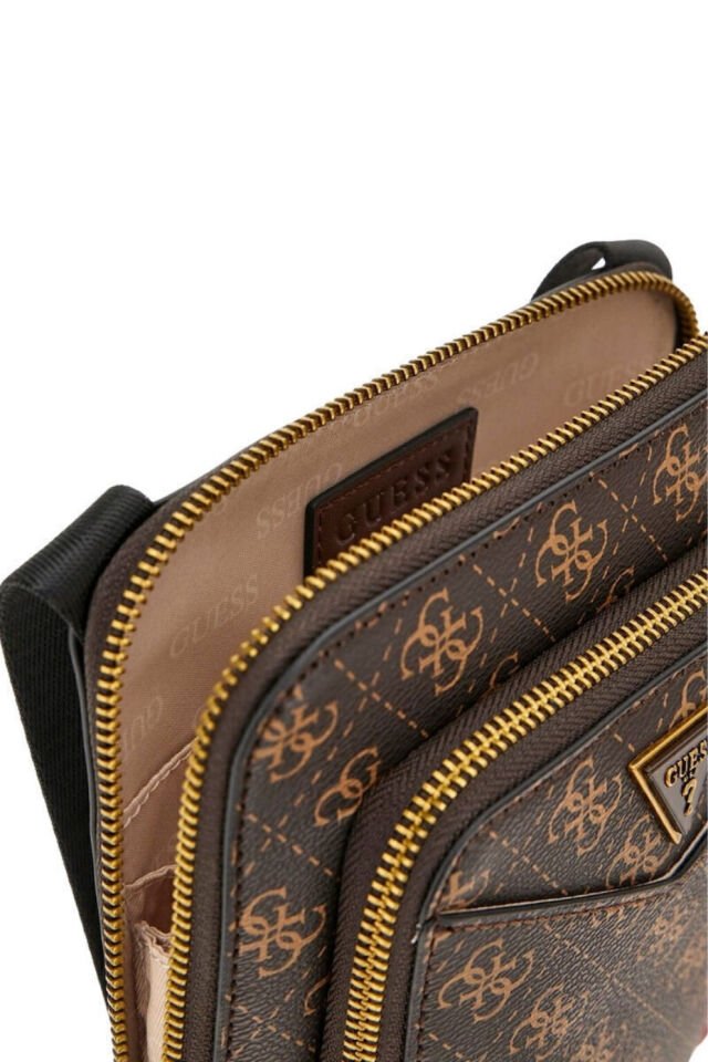 Guess Siena Flat Tasarım Çapraz Çanta Kahverengi