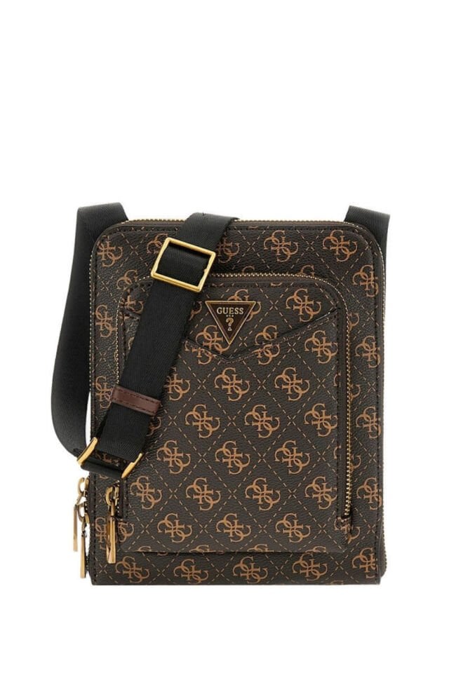 Guess Siena Flat Tasarım Çapraz Çanta Kahverengi