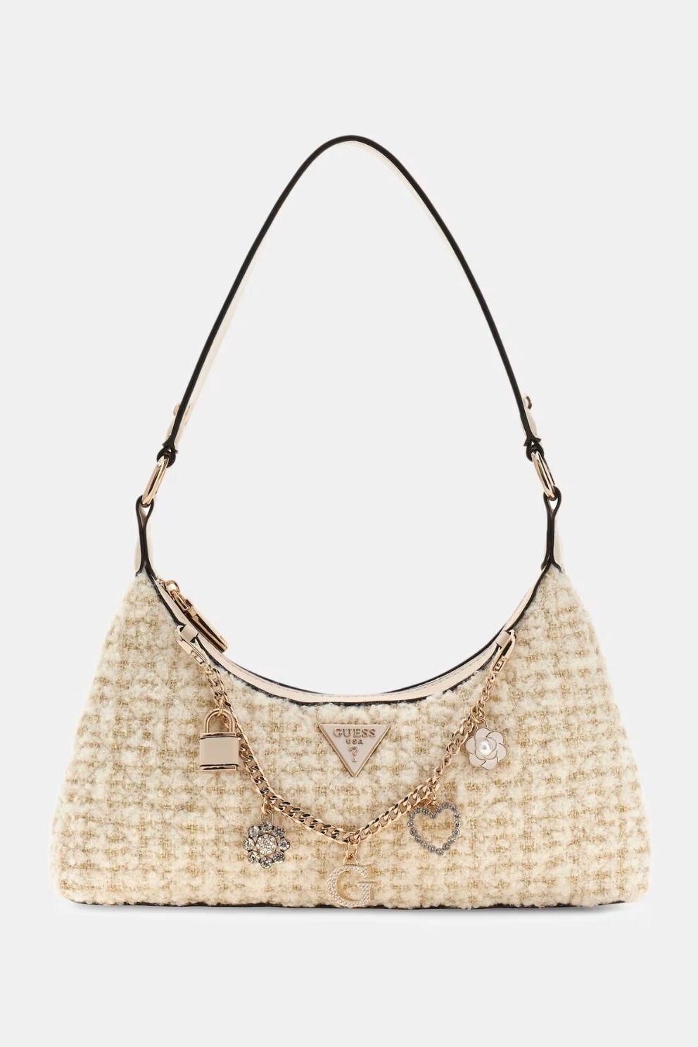 Guess Everlee Tüvit Omuz Çantası Bej