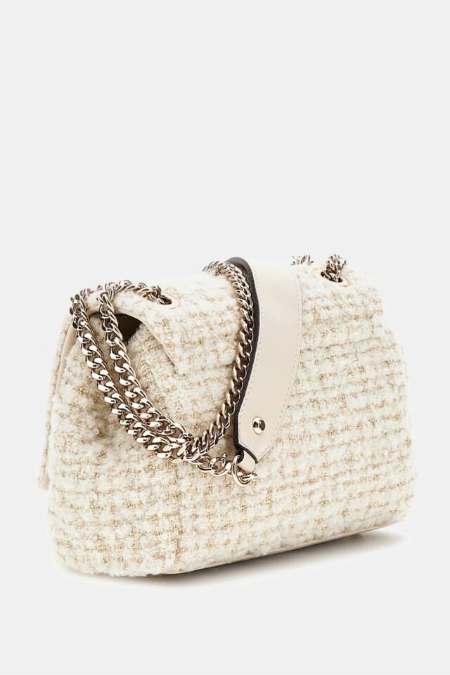 Guess Everlee Tüvit Mini Çapraz Çanta Bej