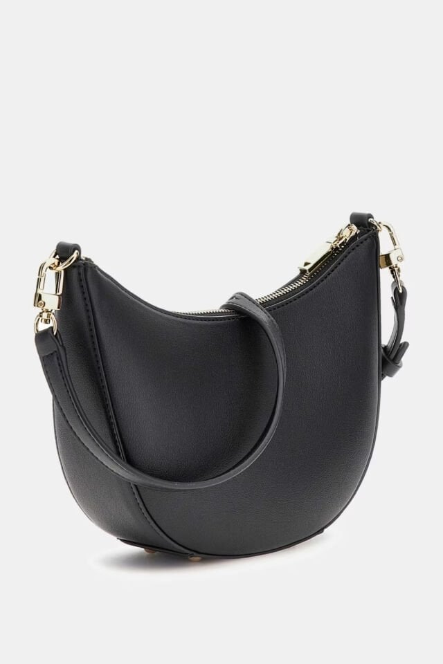 Guess Zaria Çiçekli Mini Omuz Çantası Siyah