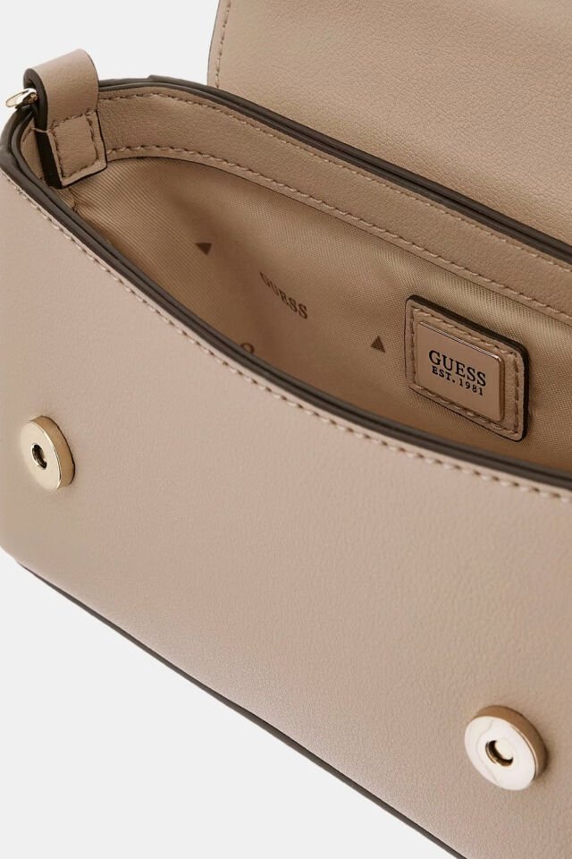 Guess Zaria Çiçekli Mini El Çantası Bej