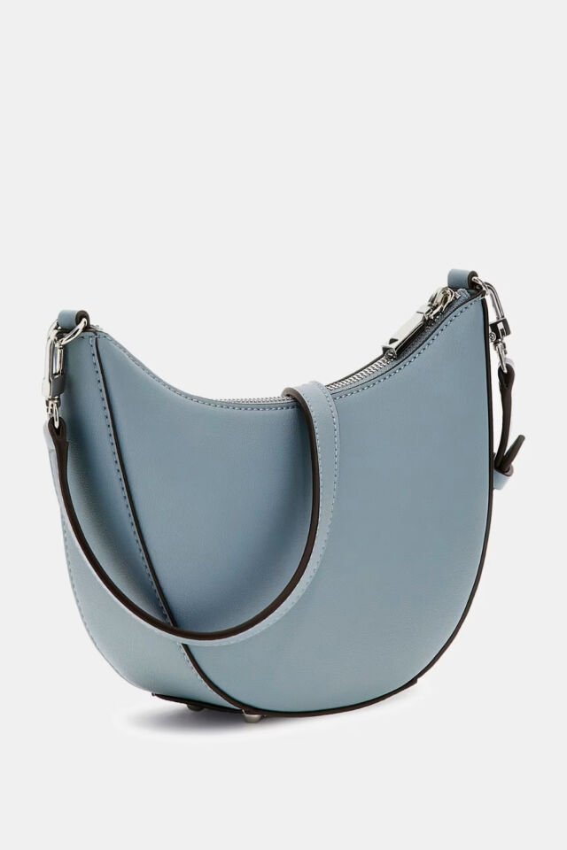 Guess Zaria Çiçekli Mini Omuz Çantası Mavi