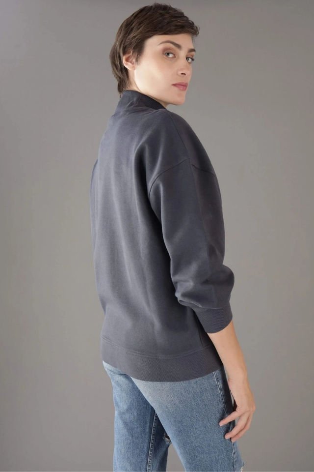 Calvin Klein Jeans Kadın İşlemeli Logo Sweatshirt Mavi