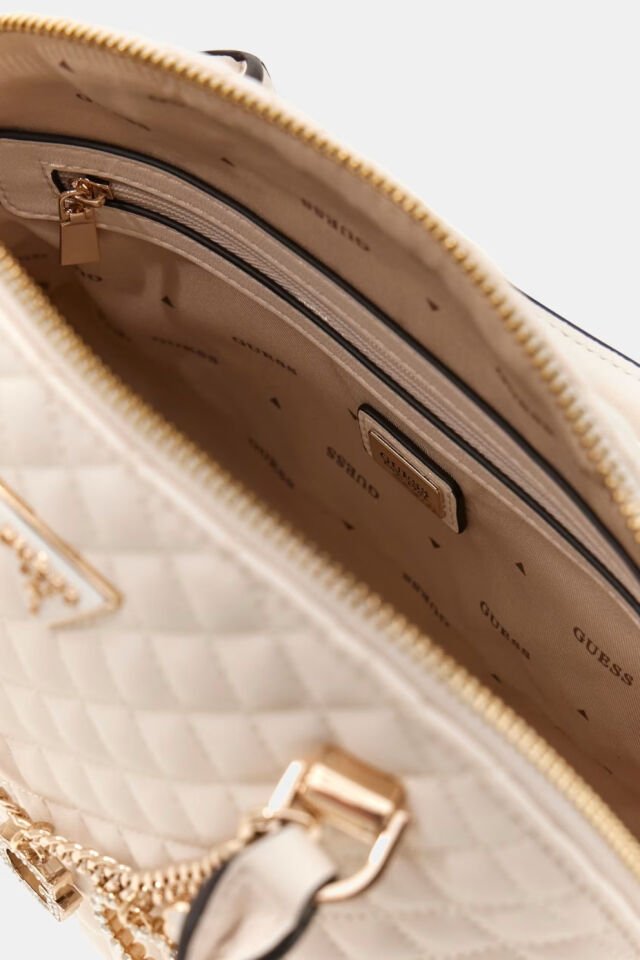 Guess Everlee Taş Detaylı Charm’lı El Çantası Beyaz