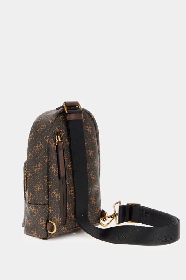 Guess Vezzola Eco 4G Logolu Mini Sırt Çantası Kahverengi