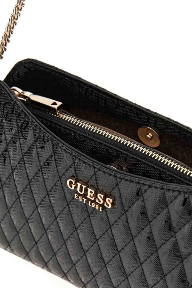 Guess Betula Omuz Çantası Suni Deri Siyah