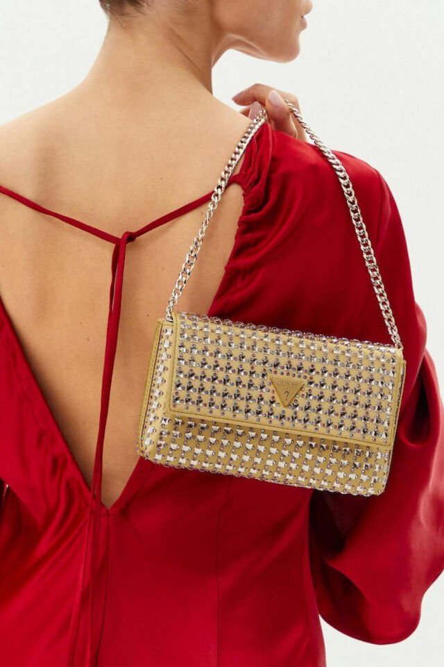Guess Zalına Flap Cluth Kadın Sarı Omuz Çantası