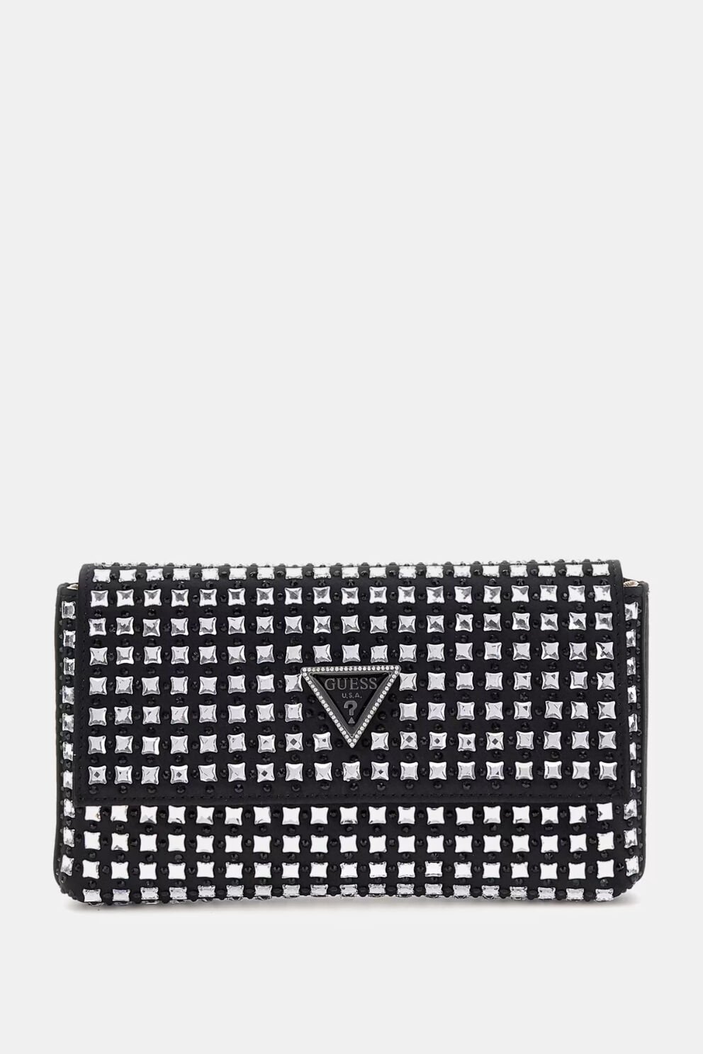 Guess Zalina Zımba Detaylı Clutch Çanta Siyah