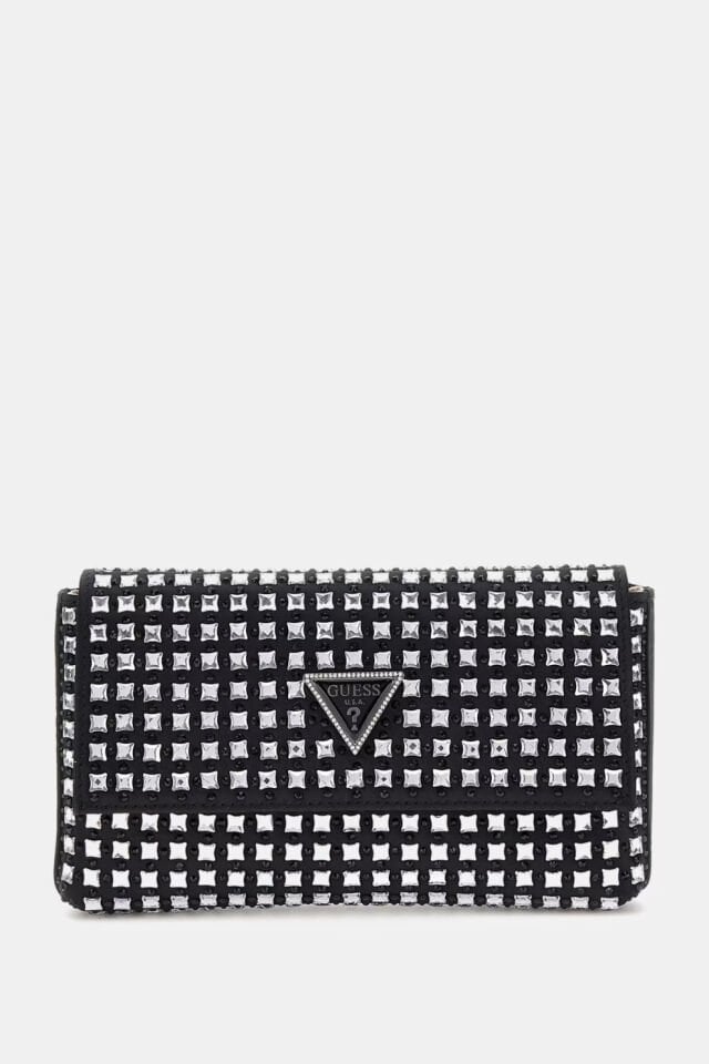 Guess Zalina Zımba Detaylı Clutch Çanta Siyah